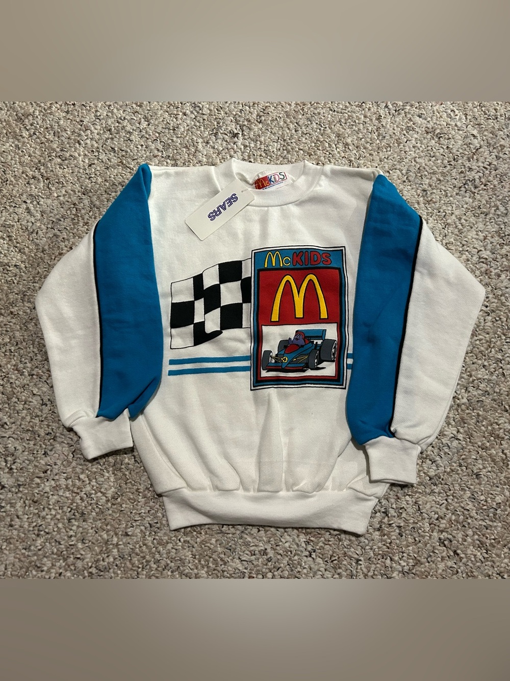 New Vintage McKids Grimace Racer Sweatshirt Long Sleeve McDonald’s - Size 6x NWT